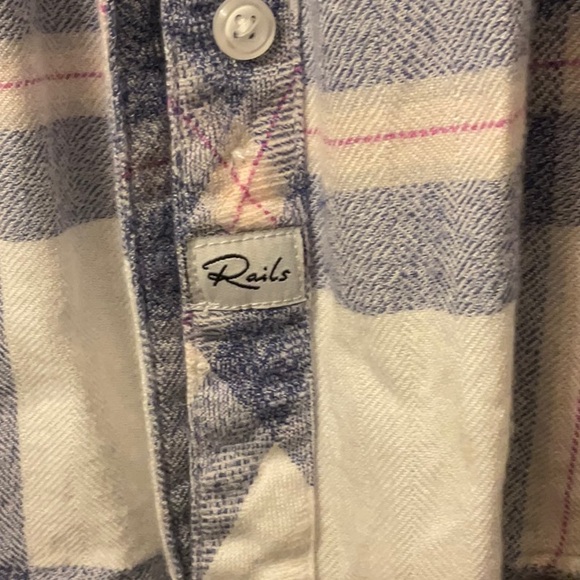 Rails Hunter White Slate Rose Light Flannel Shirt XL - Picture 3 of 5